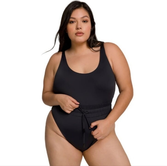 Good American Waist Framer One-Piece Swimsuit Drawstring Ivory 4 US Large/X-Larg - Picture 10 of 10